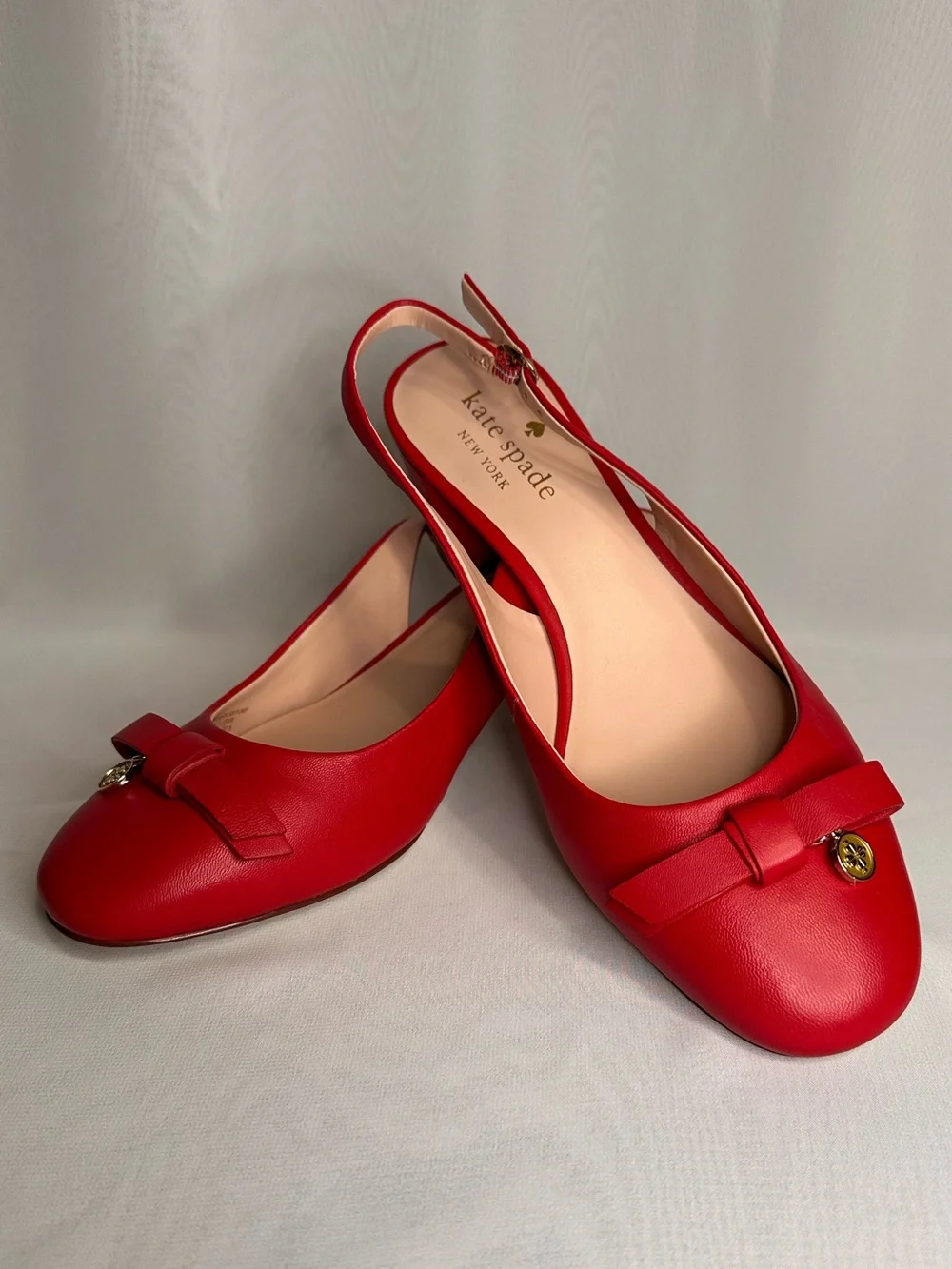 kate spade Red Slingback Block Heel Pumps